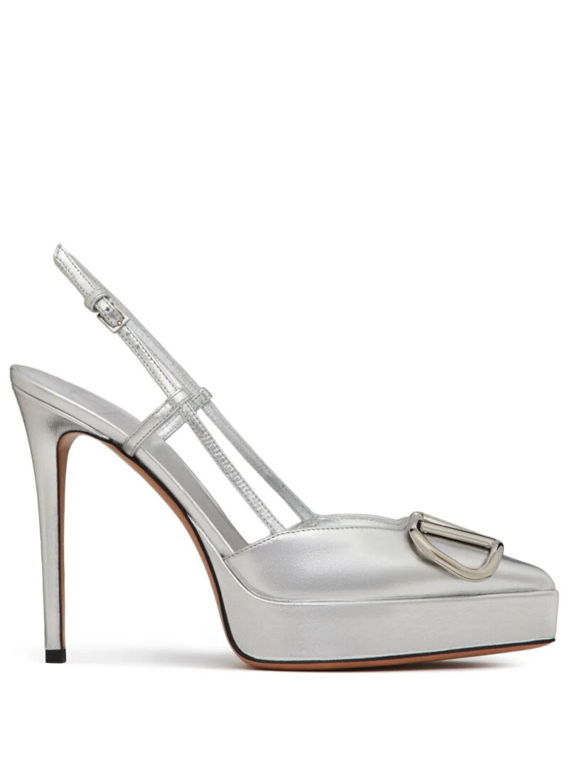 Valentino Garavani  VLogo metallic leather pumps