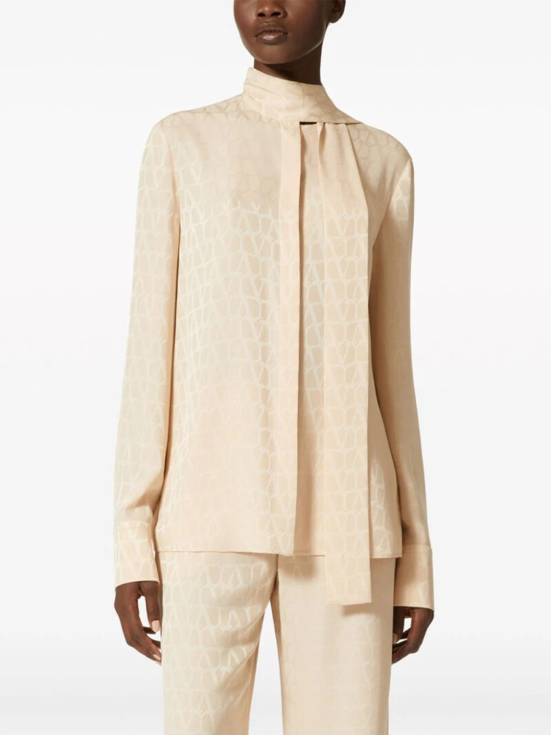 Valentino Garavani Toile Iconographe silk jacquard blouse