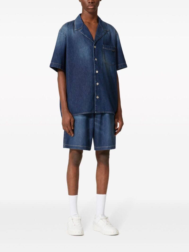 Valentino Garavani denim chambray bowling shirt