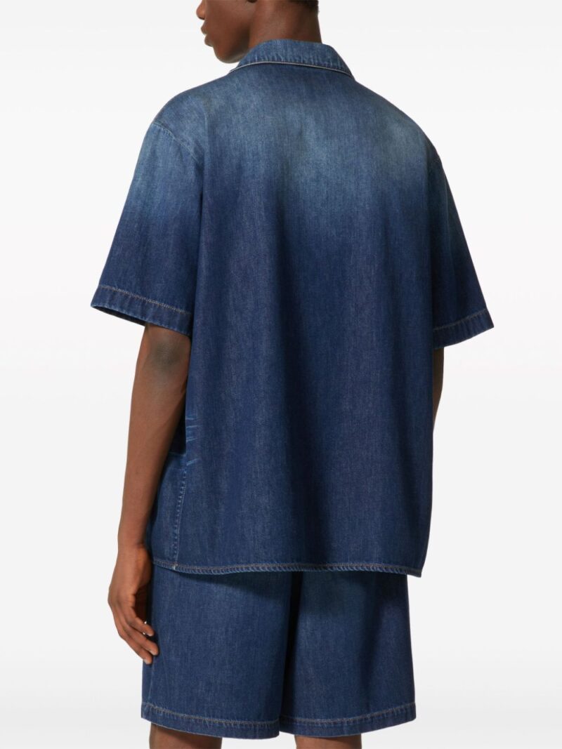 Valentino Garavani denim chambray bowling shirt
