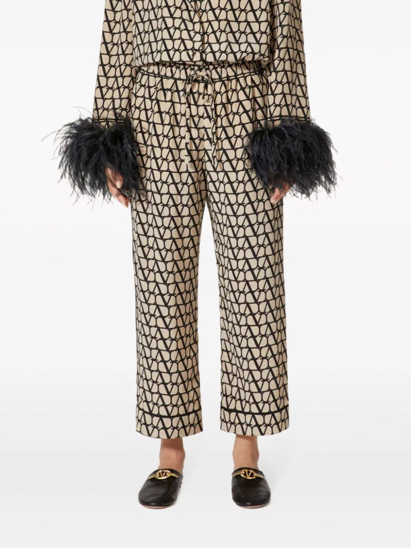 Valentino Garavani  Toile Iconographe crepe-de-chine trousers