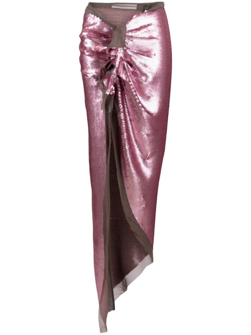 Rick Owens  sequinned asymmetric maxi skirt