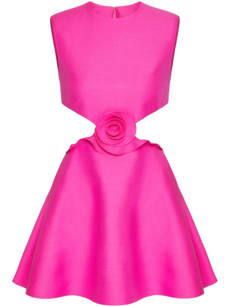 Valentino Garavani  rose-appliqué cut-out minidress
