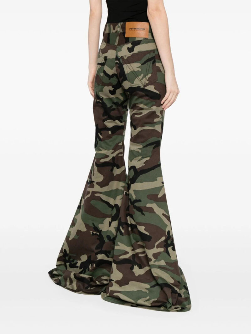 VETEMENTS  camouflage-print flared trousers
