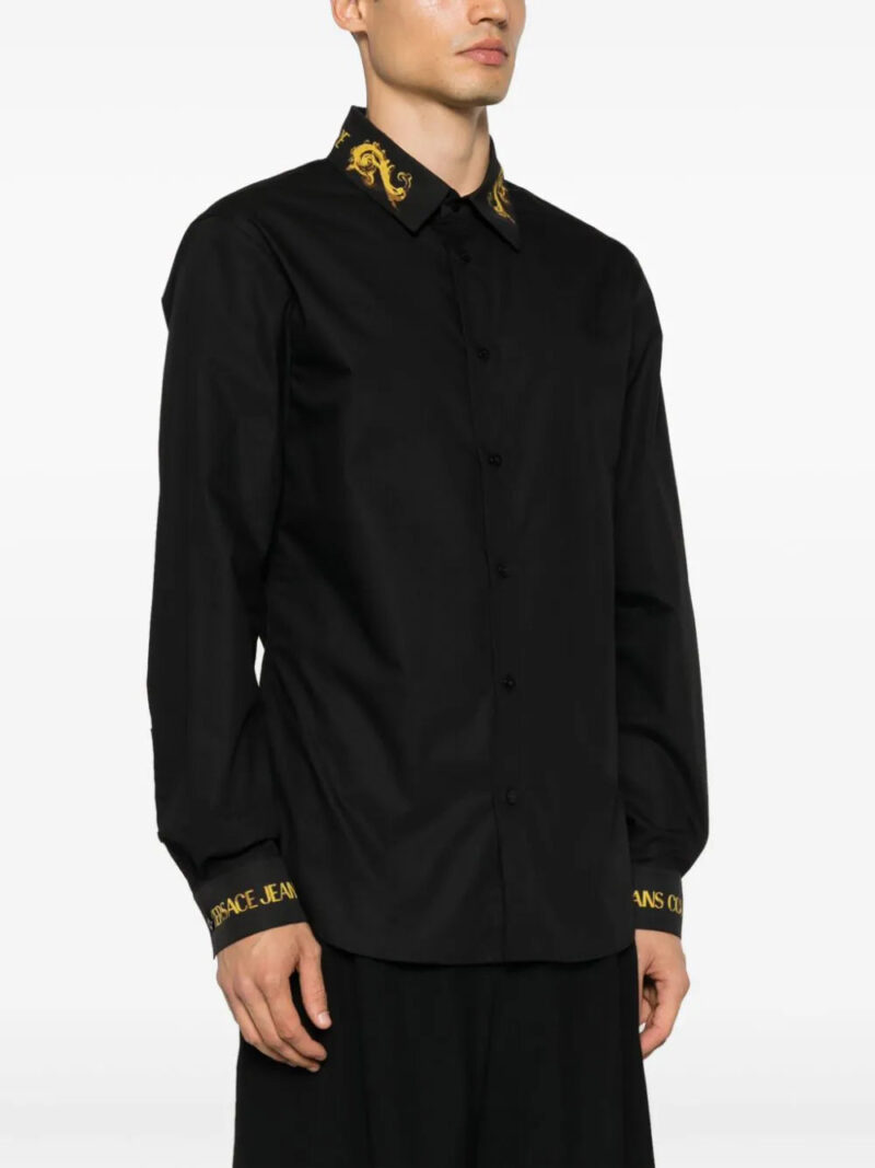 Versace Jeans Couture  logo-embroidered cotton shirt