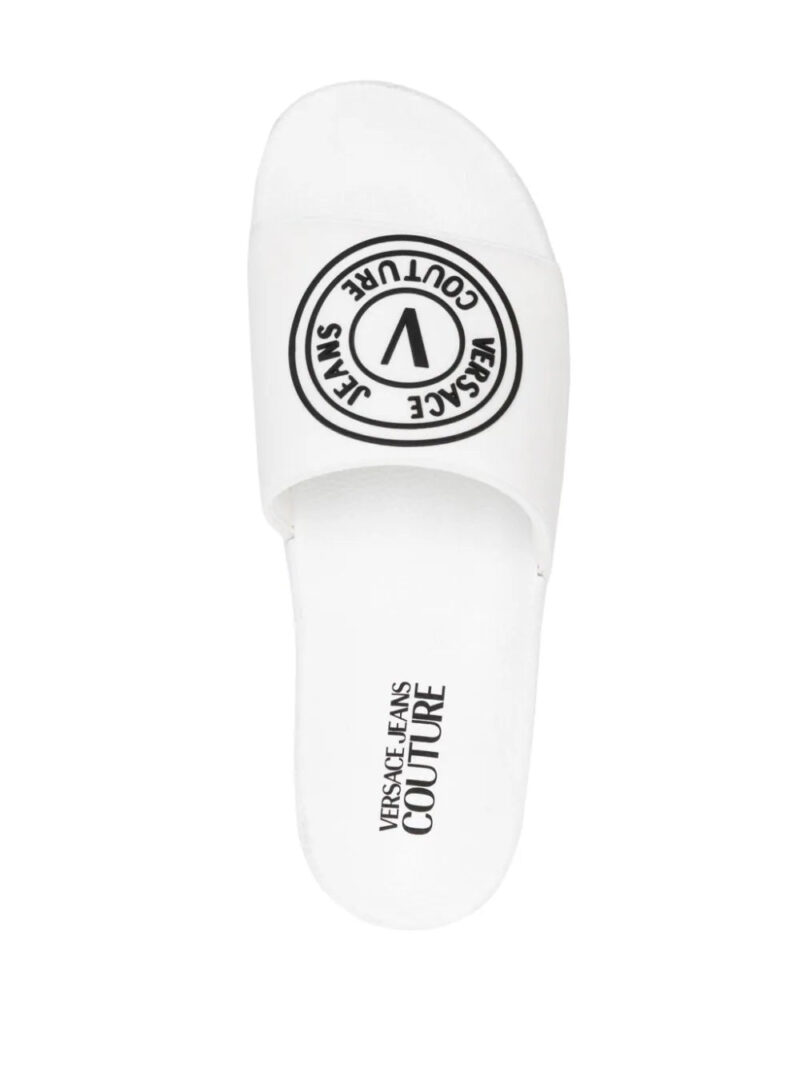 Versace Jeans Couture  V-Emblem moulded-footbed slides