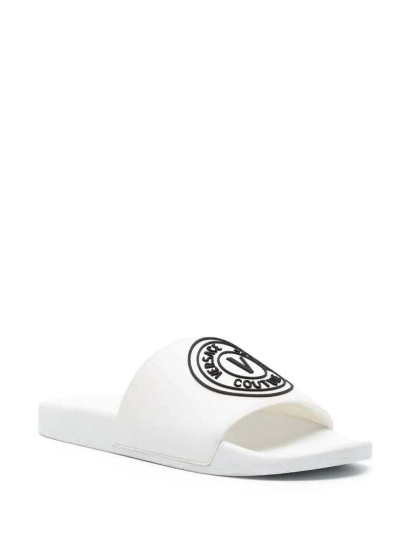 Versace Jeans Couture  V-Emblem moulded-footbed slides