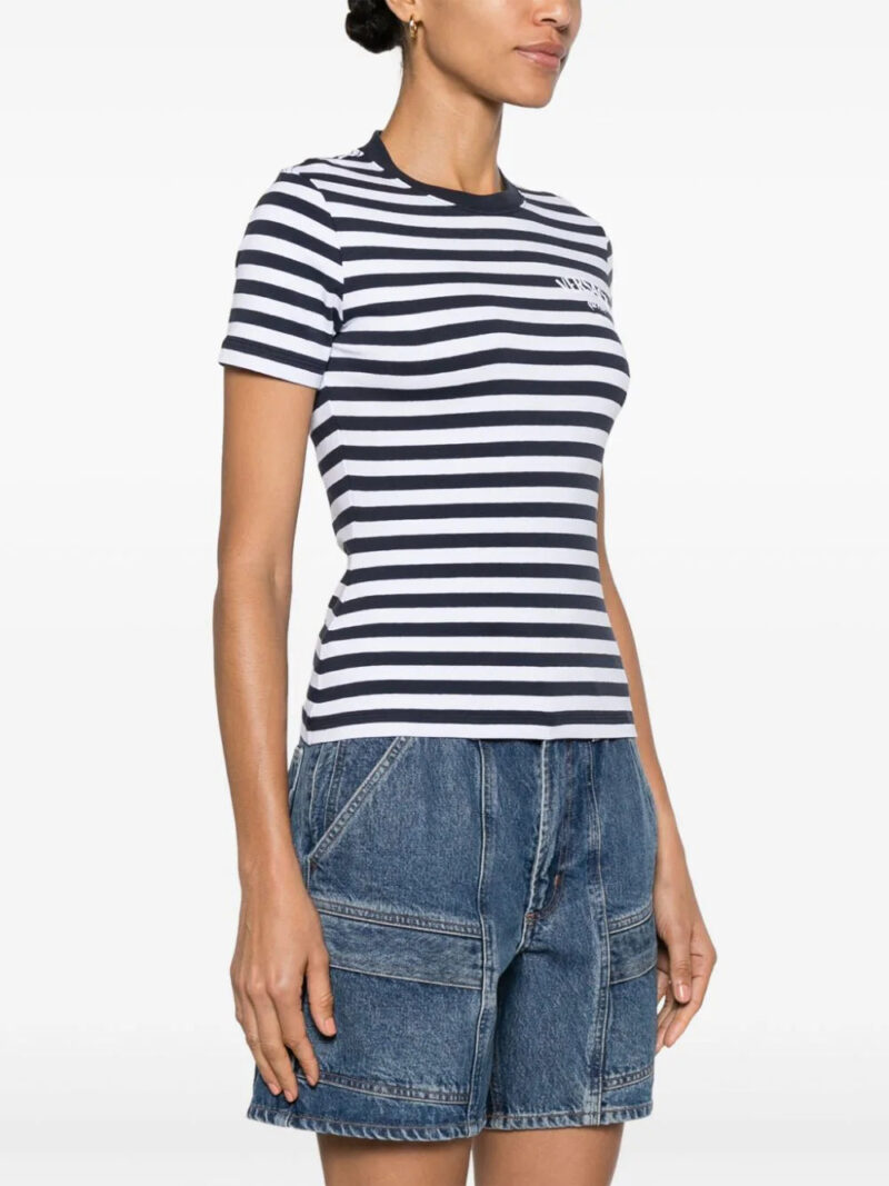 Versace  logo-embroidered striped T-shirt