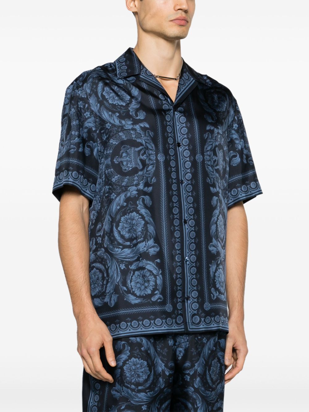 Versace Barocco-print silk shirt - Image 3