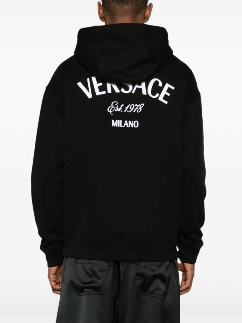 Versace  Milano Stamp-embroidered cotton hoodie