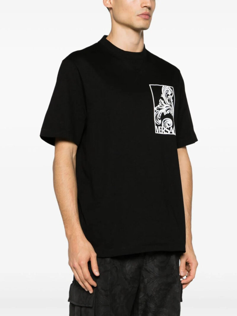 Versace  Palmette-print cotton T-shirt