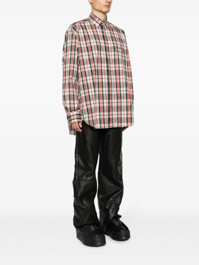 VETEMENTS  logo-embroidered checked cotton shirt