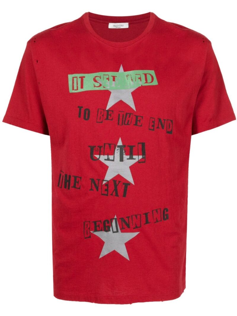 Valentino Garavani  slogan-print cotton T-shirt