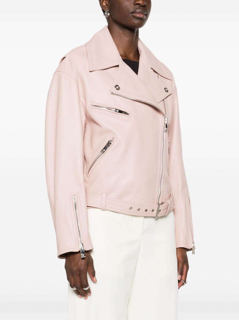 Versace leather biker jacket - Image 3