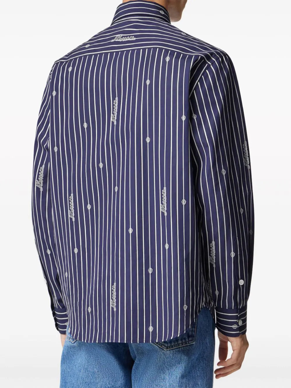 Versace logo-embroidered striped shirt - Image 3