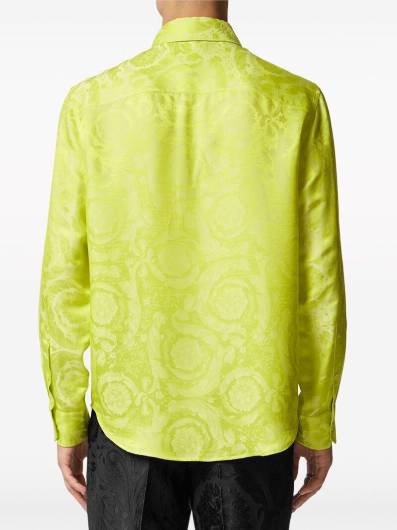 Versace patterned-jacquard spread-collar shirt