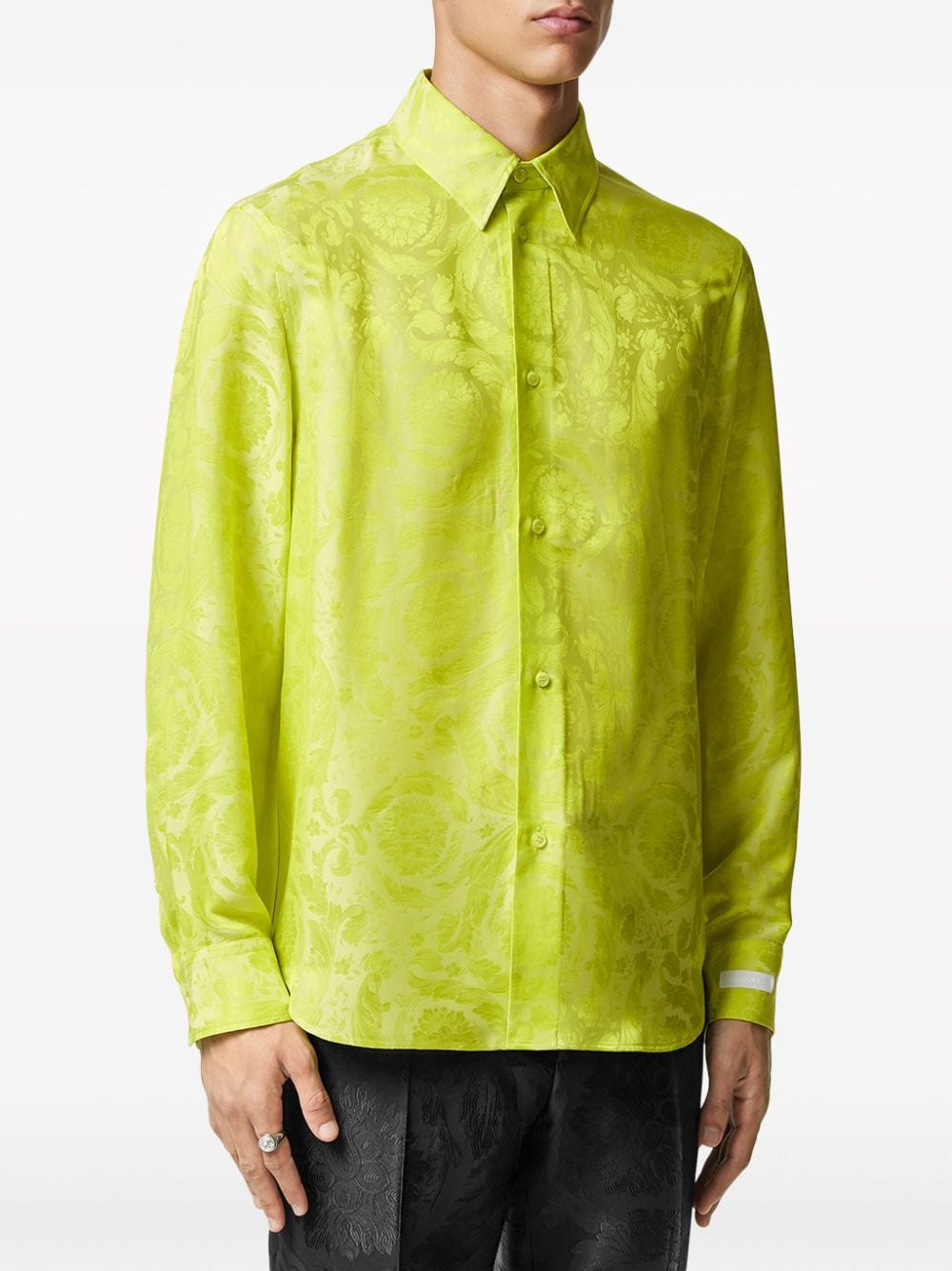 Versace patterned-jacquard spread-collar shirt - Image 3