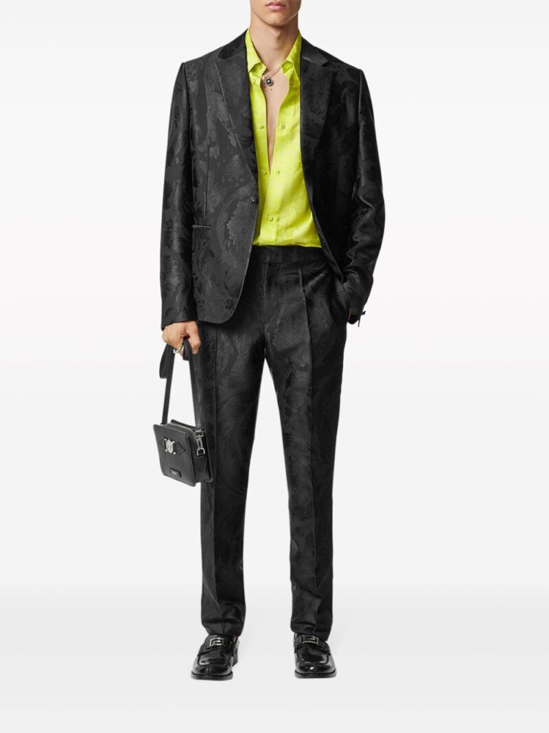 Versace patterned-jacquard spread-collar shirt