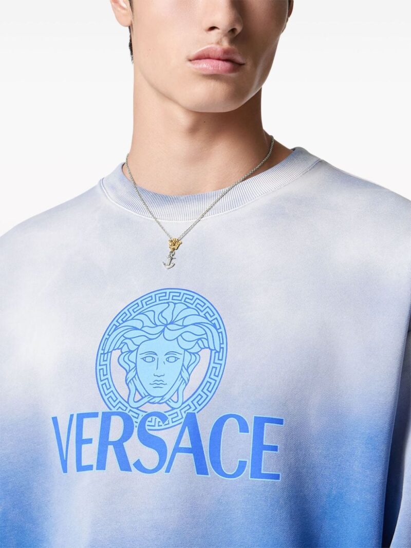Versace  logo-print gradient cotton sweatshirt