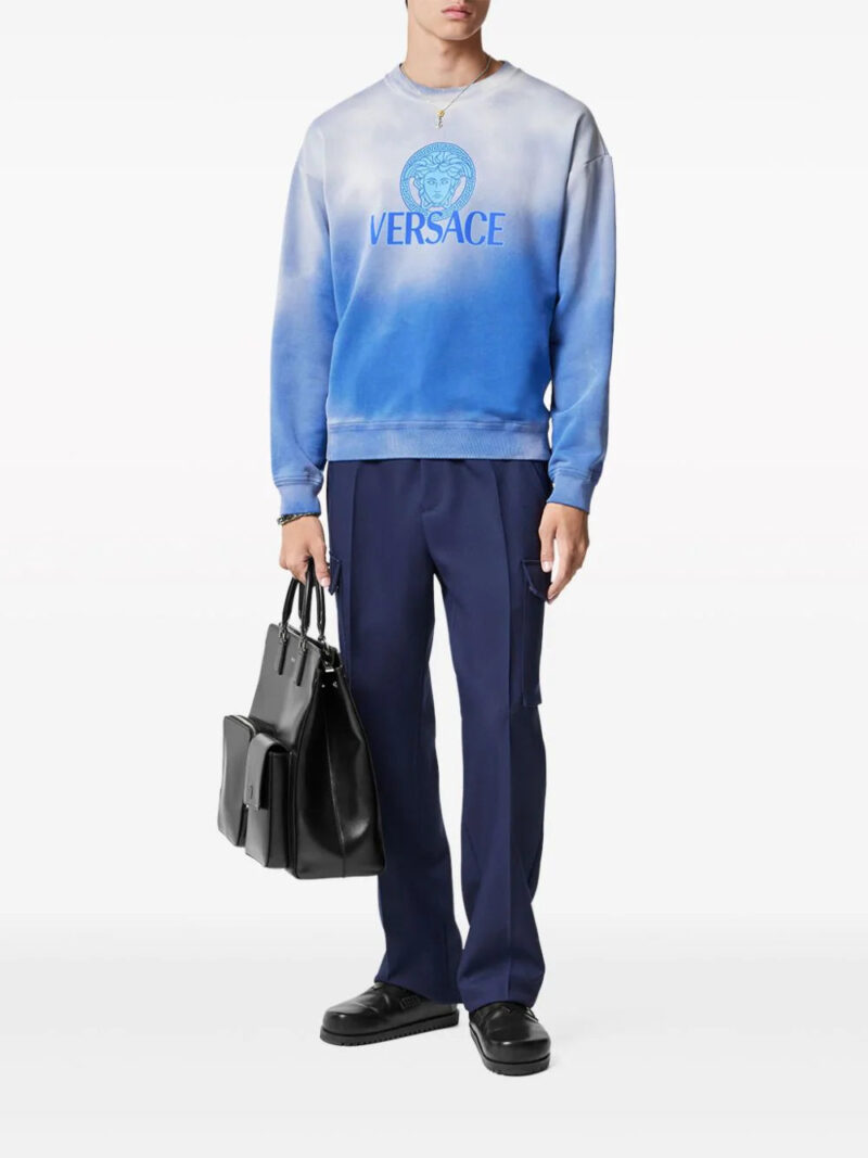Versace  logo-print gradient cotton sweatshirt