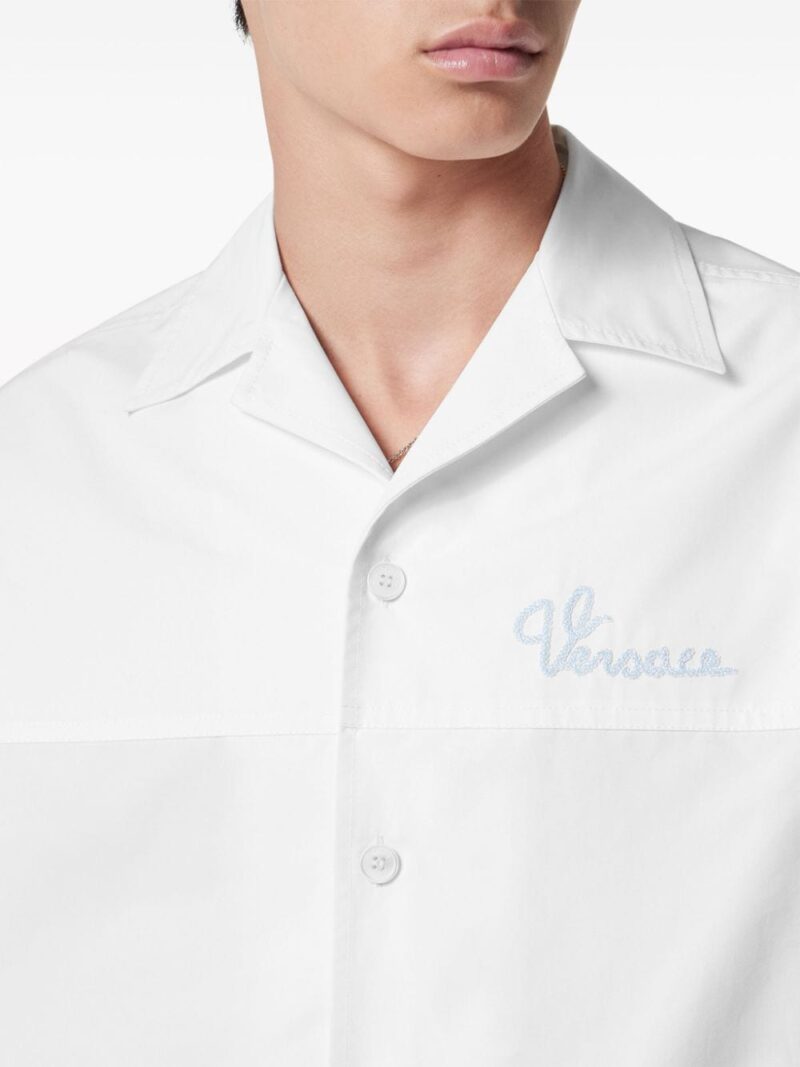 Versace logo-embroidered short-sleeve shirt