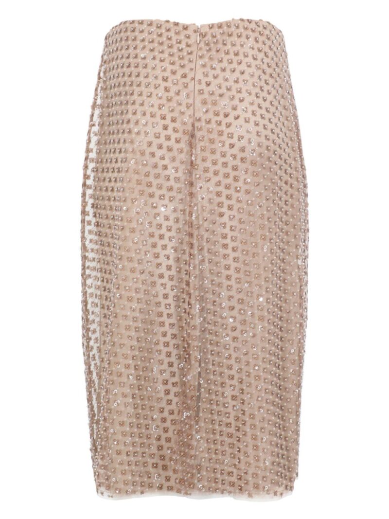 Vince sequin-embellished double-layer straight skirt