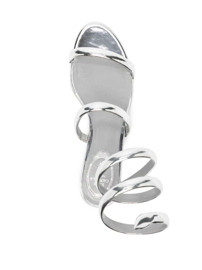 René Caovilla Juniper metallic-finish sandals