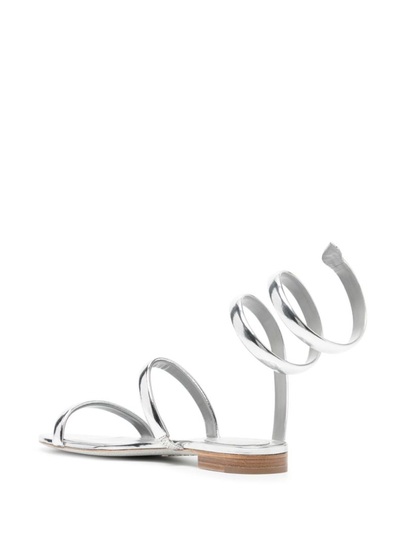 René Caovilla Juniper metallic-finish sandals