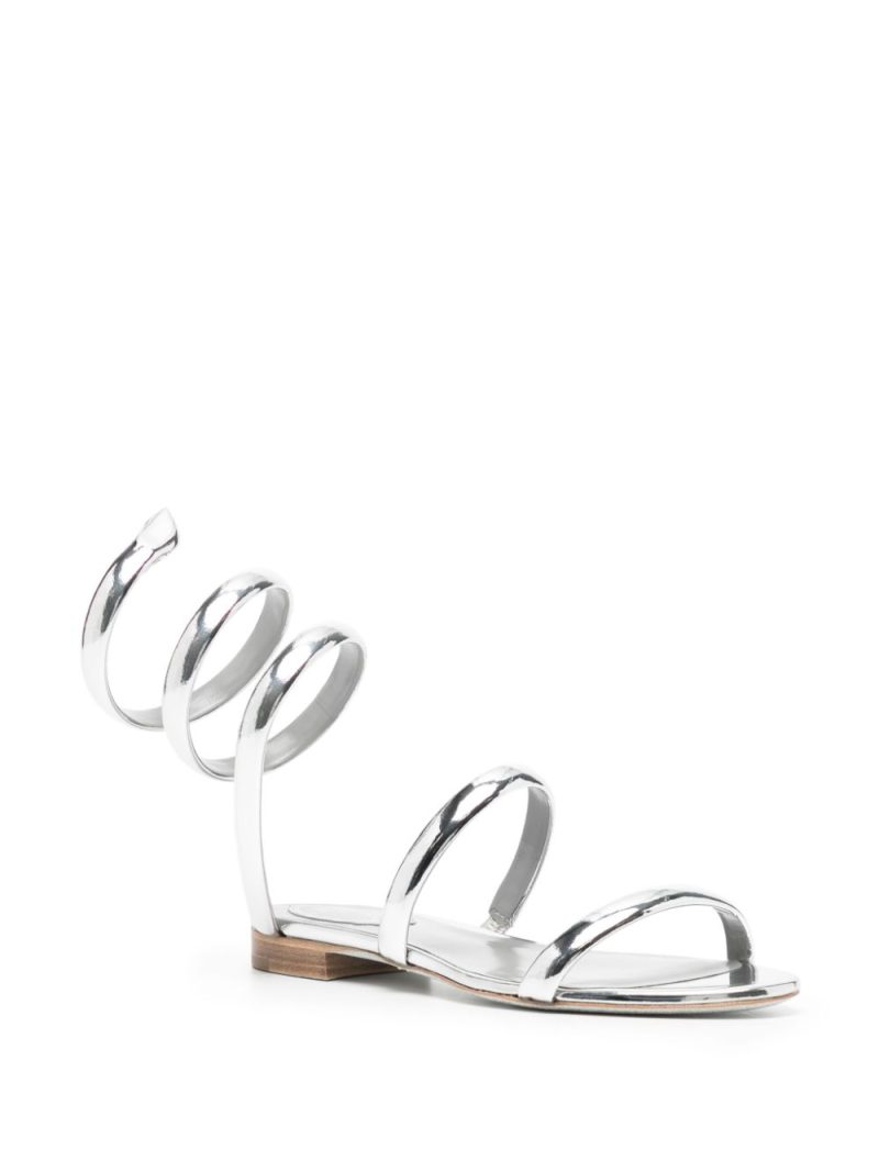René Caovilla Juniper metallic-finish sandals