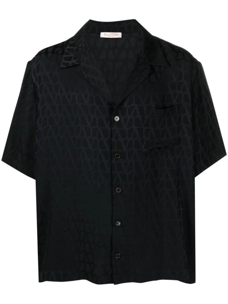 Valentino Garavani  VLogo-jacquard silk shirt