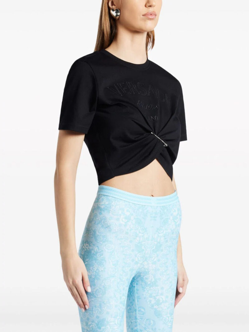 Versace  Milano Stamp-embroidered crop top