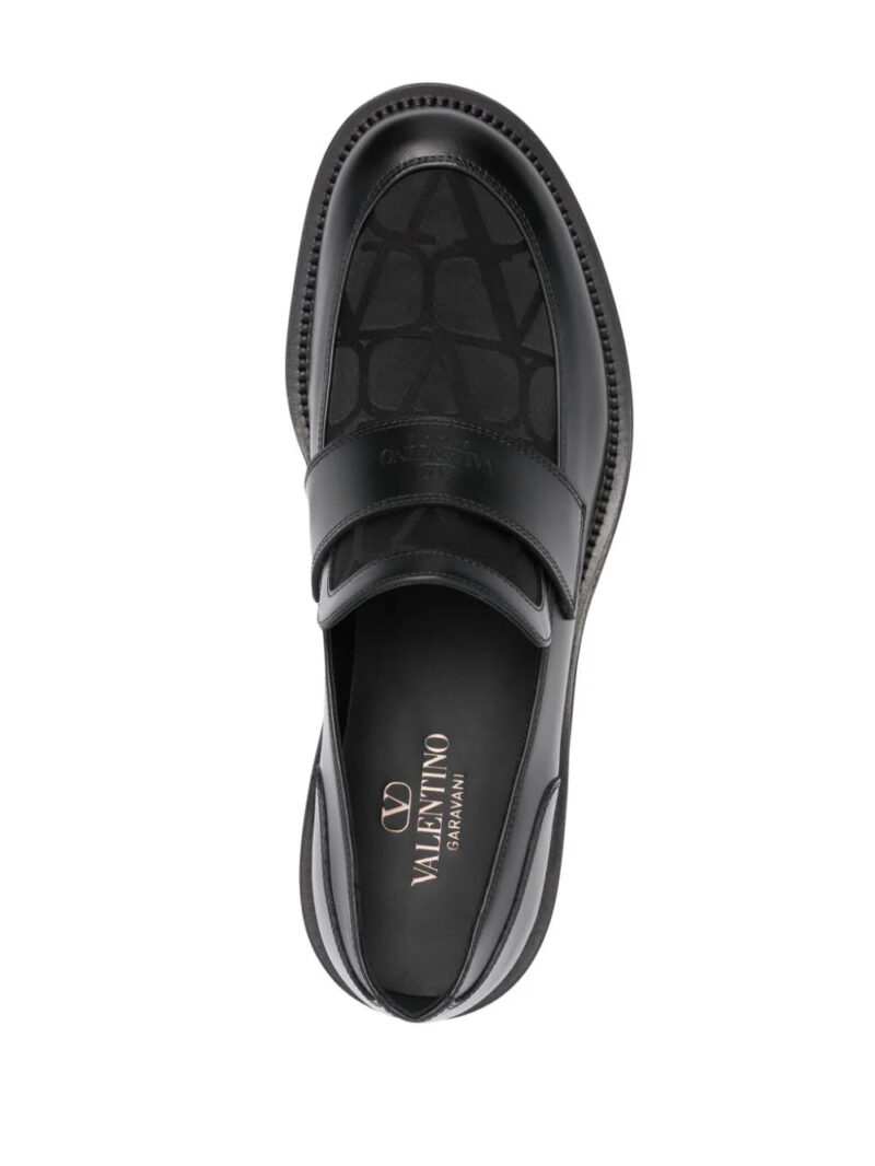 Valentino Garavani  Toile Iconographe leather loafers