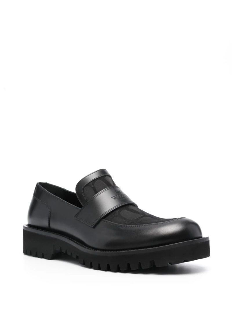 Valentino Garavani  Toile Iconographe leather loafers