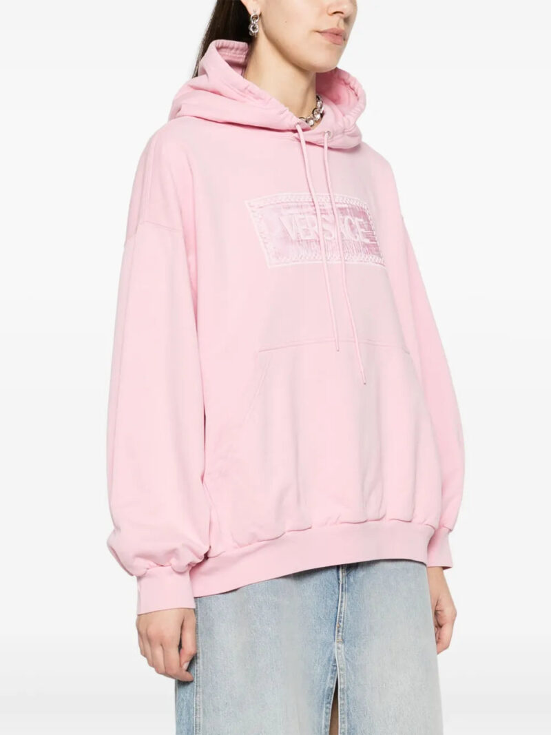 Versace  logo-embroidered cotton hoodie