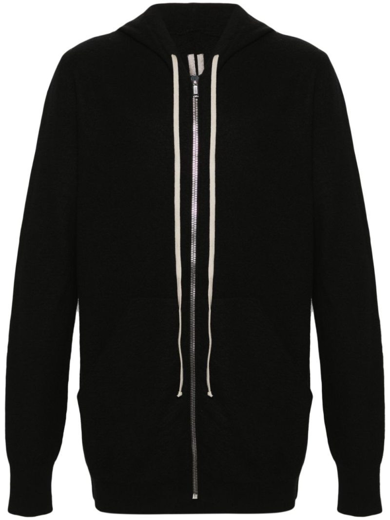 Rick Owens  cashmere knitted longline hoodie