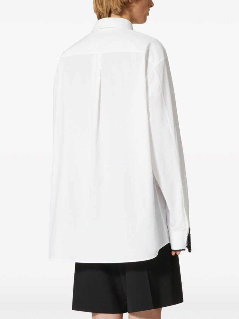 Valentino Garavani flower-appliqué poplin shirt