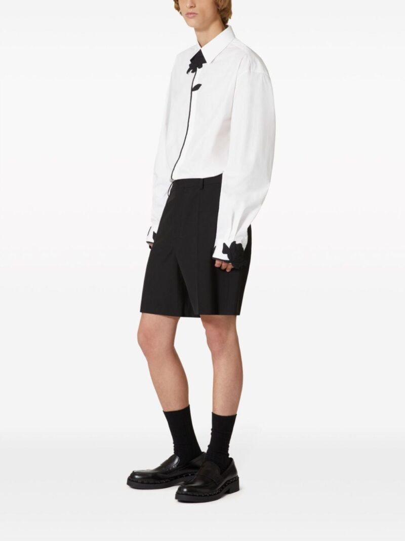 Valentino Garavani flower-appliqué poplin shirt