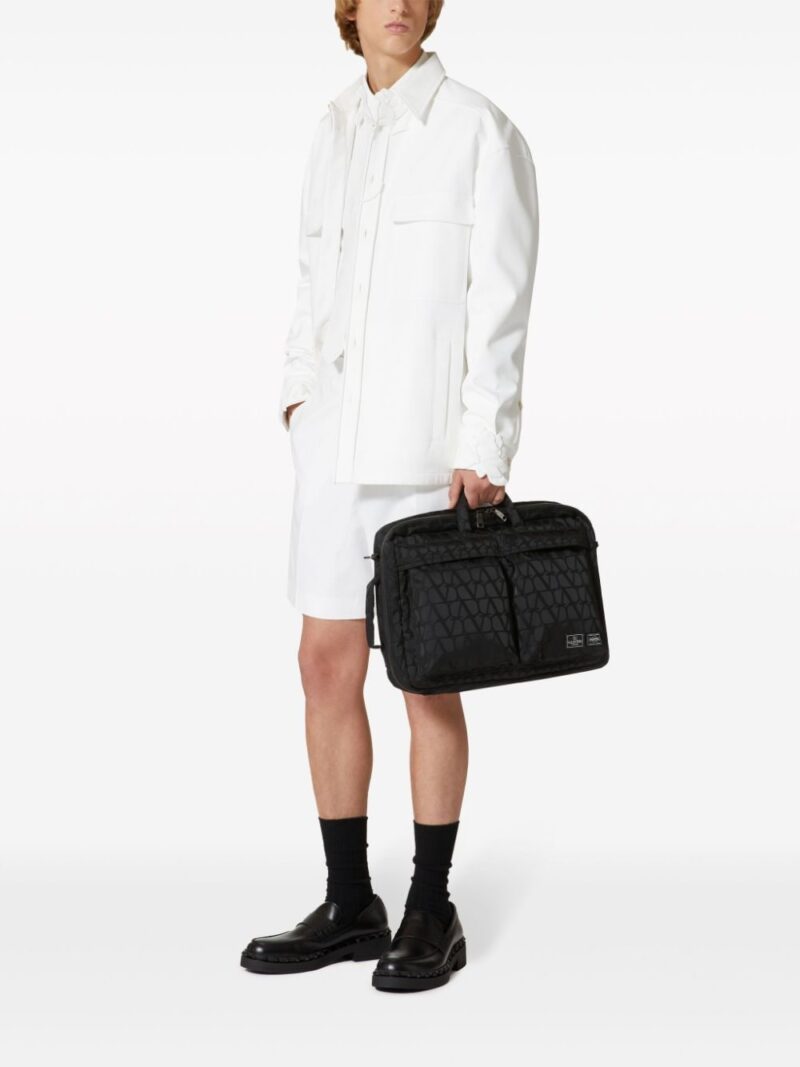 Valentino Garavani flower-appliqué cotton shirt jacket