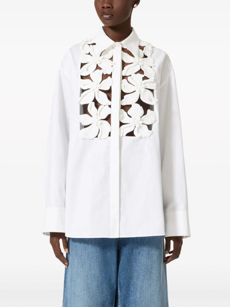 Valentino Garavani  floral cut-out cotton shirt