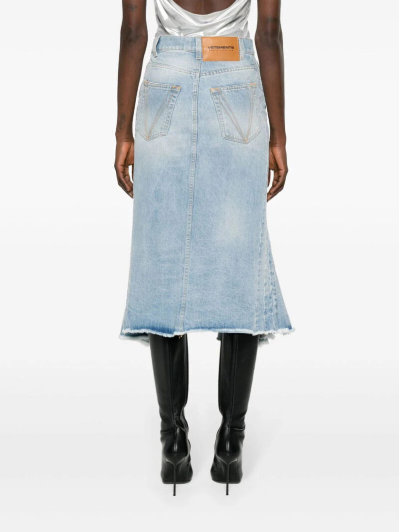 VETEMENTS  godet denim midi skirt