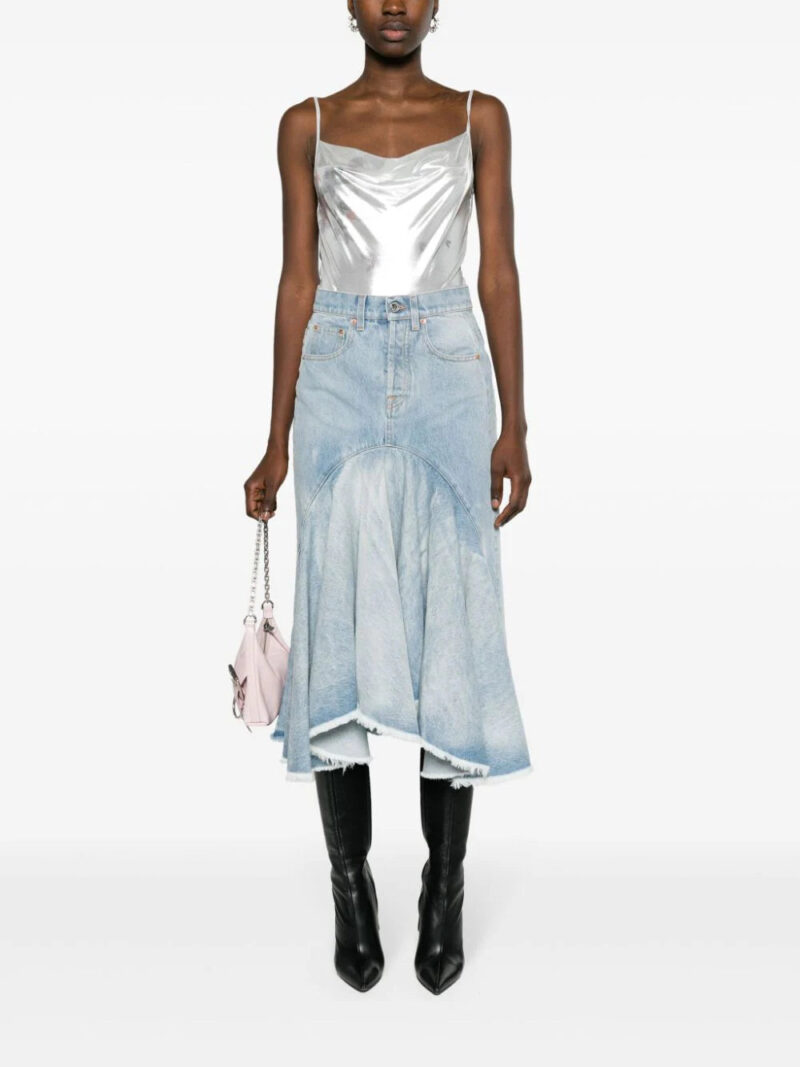 VETEMENTS  godet denim midi skirt