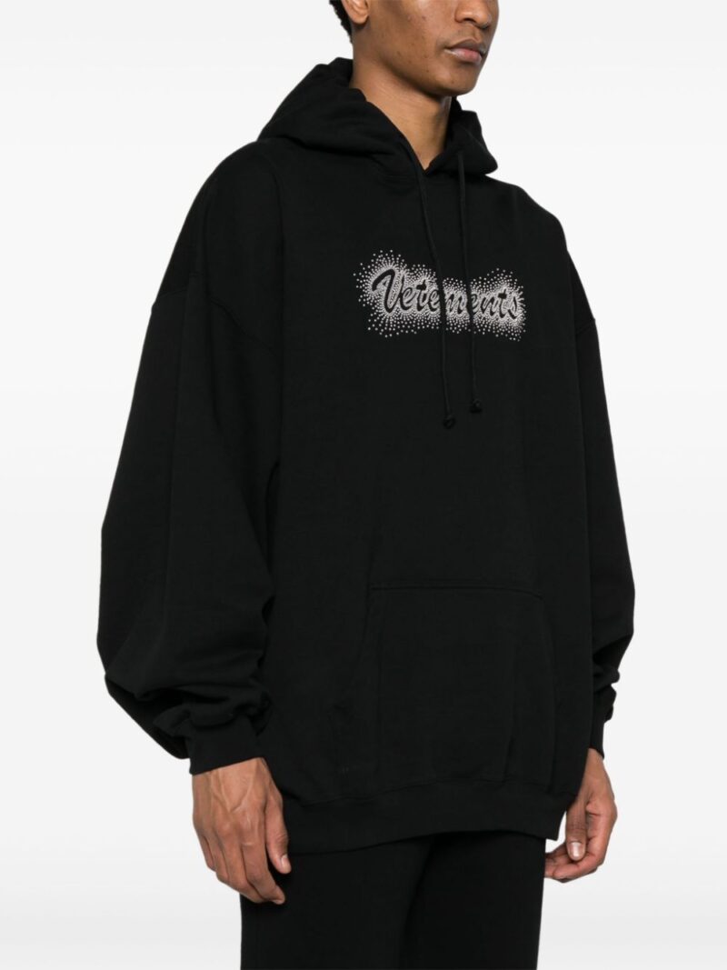 VETEMENTS  studded-logo cotton-blend hoodie