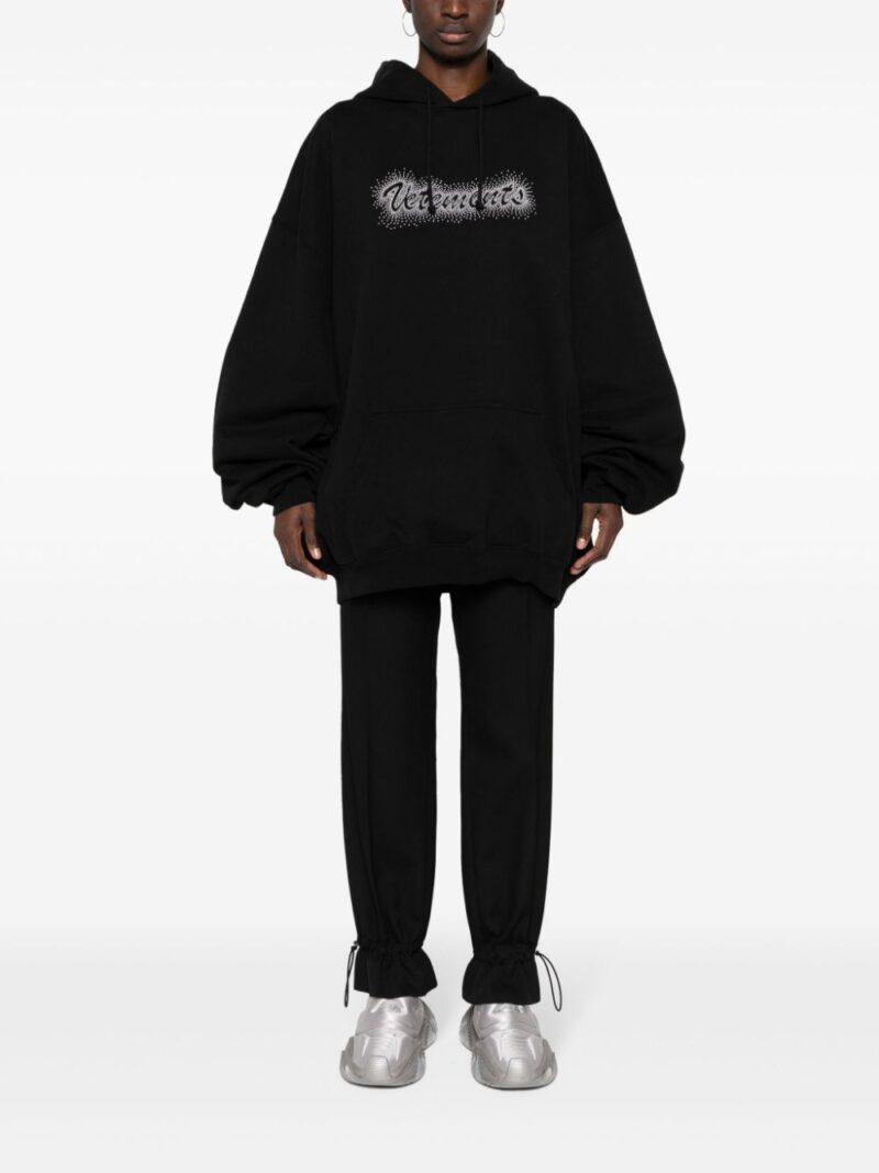 VETEMENTS  studded-logo cotton-blend hoodie