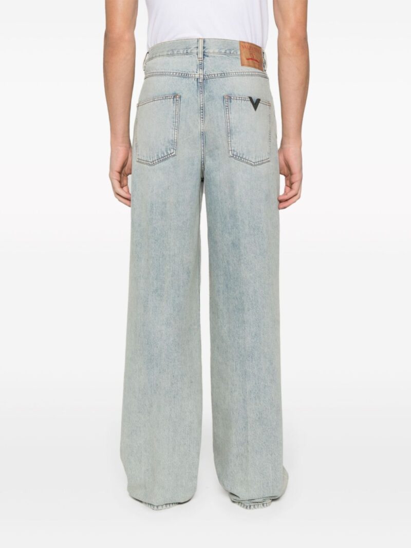 Valentino Garavani  pressed crease wide-leg jeans