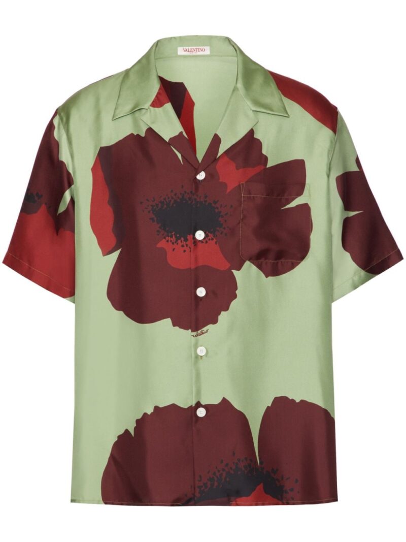 Valentino Garavani Flower Portrait-print bowling shirt