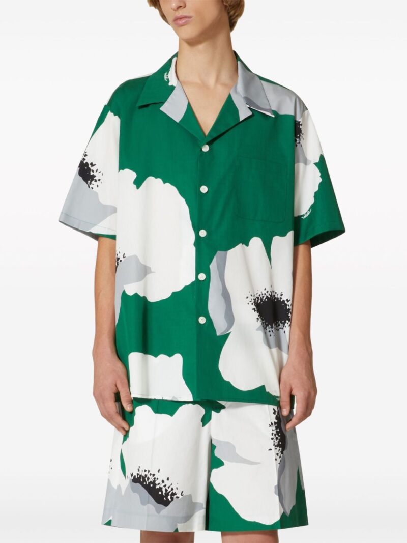 Valentino Garavani Flower Portrait-print bowling shirt