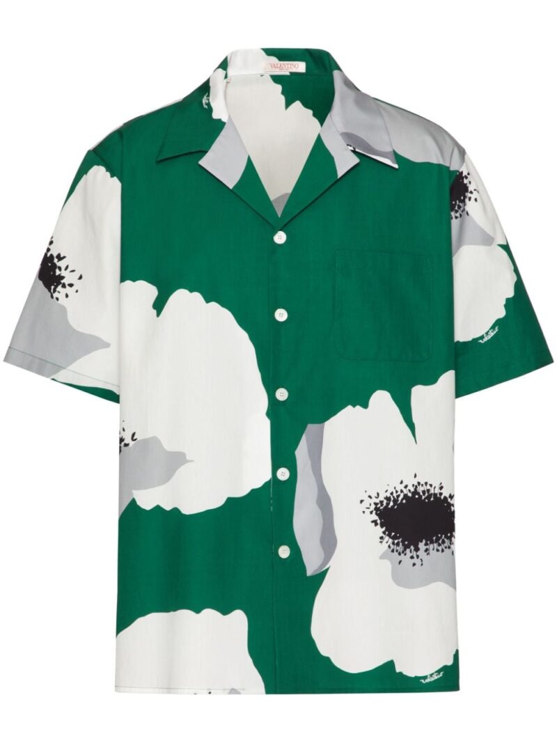 Valentino Garavani Flower Portrait-print bowling shirt