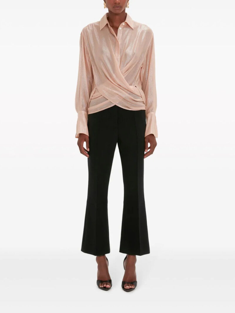 Victoria Beckham  wrap-front lurex blouse