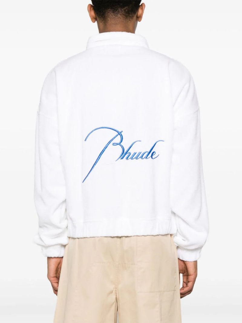 RHUDE  logo-embroidered towelling-finish polo shirt