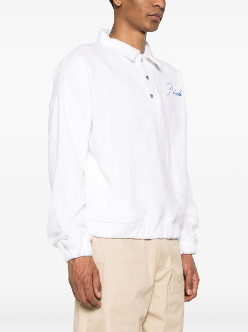 RHUDE  logo-embroidered towelling-finish polo shirt
